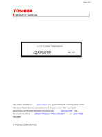 Toshiba 42AV501P (57 pages) TV Service Manual