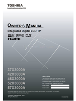 Toshiba 37X3000A 42X3000A 46X3000A 52X3000A 57X3000A VX1A000575B0 (44 pages) TV Operating Manuals Toshiba 37X3000A 42X3000A 46X3000A 52X3000A 57X3000A VX1A000575B0 (44 pages) TV Operating Manuals