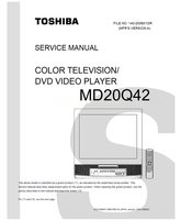 Toshiba MD20Q42 140-200601GR (69 pages) TV/DVD Combo Service Manuals Toshiba MD20Q42 140-200601GR (69 pages) TV/DVD Combo Service Manuals