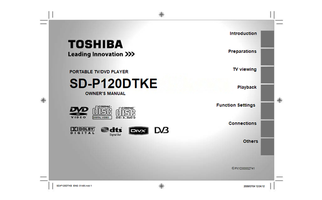Toshiba SD-P120DTKE PX1D00002741 120412 (92 pages) TV/DVD Combo Operating Manual
