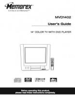 Memorex MVD1402 TV/DVD Combo Operating Manual