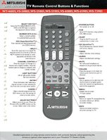 Mitsubishi 290P098020 QUICK REFERENCEOM Universal Remote Control Operating Manual