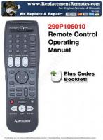 Mitsubishi 290P106010 Programming and codes TV Operating Manual