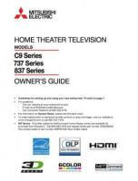 Mitsubishi WD60737 WD60C9 WD65737 TV Operating Manual