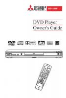 Mitsubishi DD6050 DVD Player Operating Manual