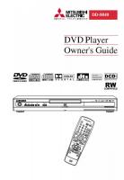 Mitsubishi DD8040 DVD Player Operating Manual