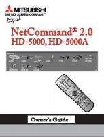 Mitsubishi HD5000 HD5000A TV Operating Manual