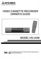 Mitsubishi HSU448 VCR Operating Manual