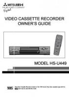 Mitsubishi HSU449 VCR Operating Manual