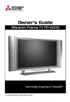 MITSUBISHI PD4225SOM Operating Manuals