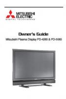Mitsubishi PD4265 PD5065 TV Operating Manual