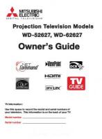 Mitsubishi WD52627 WD62627 TV Operating Manual