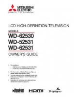 Mitsubishi WD52531 WD62530 WD62531 TV Operating Manual