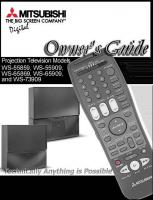 Mitsubishi WS55859 WS55909 WS65869 TV Operating Manual
