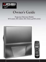 Mitsubishi WS48413 WS55413 WS65413 TV Operating Manual