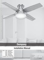 Hunter 59244 Dempsey 44in Low Profile LED Ceiling Fan Operating Manual