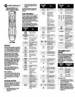 Motorola TV Operating Manuals Operating Manuals | Motorola Remote