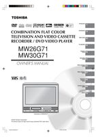 Toshiba MW30G71 WCSBG1 TV/VCR/DVD Combo Operating Manual