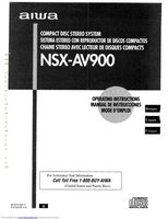 Aiwa NSXAV900 RXN757U Audio System Operating Manual