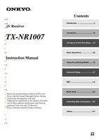 Onkyo TXNR1007 Audio/Video Receiver Operating Manual