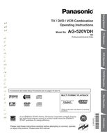 Panasonic AG513E AG520E TV/VCR Combo Operating Manual