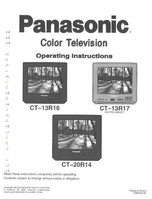 Panasonic CT13R16OM TV Operating Manuals Panasonic CT13R16OM TV Operating Manuals
