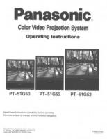 Panasonic PT51G50 PT51G52 PT61G52 TV Operating Manual