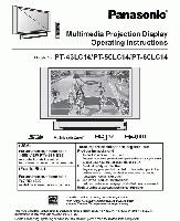 Panasonic PT43LC14 PT50LC14 PT60LC14 TV Operating Manual