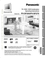 Panasonic PVDF205 PVDF275 TV/VCR/DVD Combo Operating Manual
