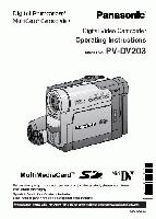 Panasonic PVDV203OM Video Camera Operating Manuals Panasonic PVDV203OM Video Camera Operating Manuals