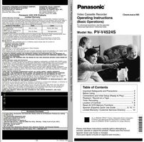 Panasonic PVV4524S TV/VCR Combo Operating Manual