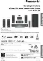 Panasonic SCBT100 Home Theater System Operating Manual