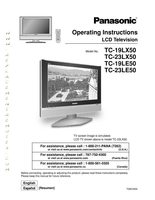 Panasonic TC19LE50 TC19LX50 TC23LE50 TV Operating Manual