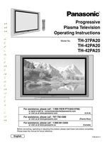 Panasonic TH37PA20 TH42PA20 TH42PA20U TV Operating Manual
