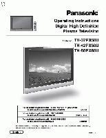 Panasonic TH37PX50U TH42PX50U TH50PX50U TV Operating Manual