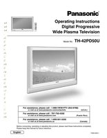 Panasonic TH42PD50 TH42PD50U TV Operating Manual