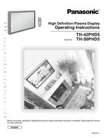 Panasonic TH42PHD5 TH42PHD5UY TH50PHD5 Monitor Operating Manual