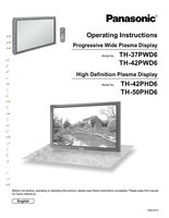 Panasonic TH37PHD8 TH37PWD6 TH37PWD8 TV Operating Manual