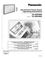 Panasonic TH42PHW5 TH42PHW5UZ TH50PHW5 Monitor Operating Manual