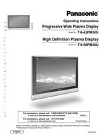 Panasonic TH42PM50 TH42PM50U TH50PM50 TV Operating Manual