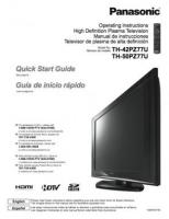 Panasonic TH42PZ77UOM TV Operating Manual