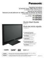 Panasonic TH42PZ80UOM TV Operating Manual