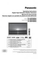 Panasonic TH42PX600U TH50PX600U TH58PX600U TV Operating Manual