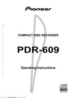 Pioneer PDR609 Audio System Operating Manual