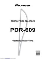 Pioneer PDR609 Audio System Operating Manual