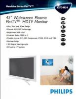 Philips 42FD9934 Monitor Operating Manual
