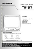 Philips 6513DG NF100UD TV/DVD Combo Operating Manual