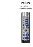 Philips SRC3036OM Universal Remote Control Operating Manual