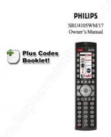 Philips SRU4105WM/17 and CodesOM Universal Remote Control Operating Manual