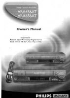 Philips VRA456AT VRA656AT VCR Operating Manual